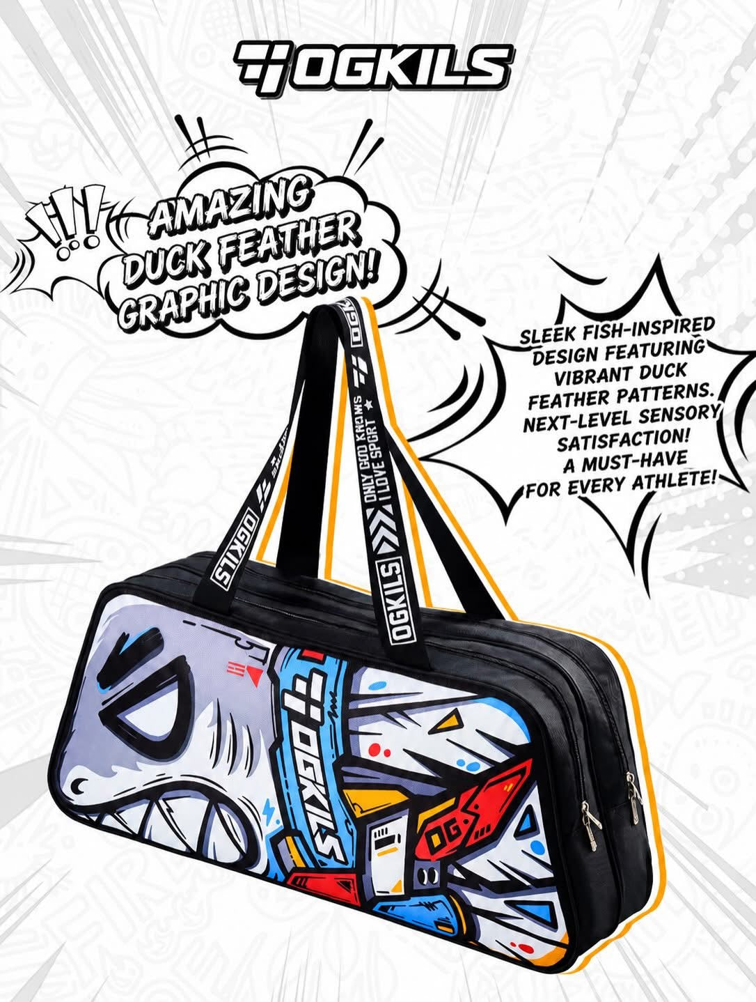 OGKILS Shark Racket Bag