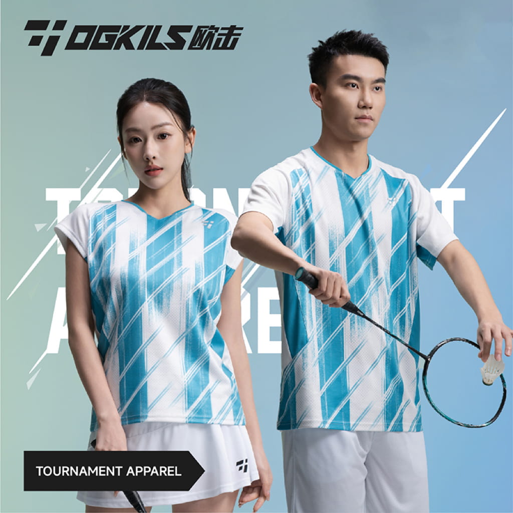 OGKILS Badminton Tournament shirt Blue White