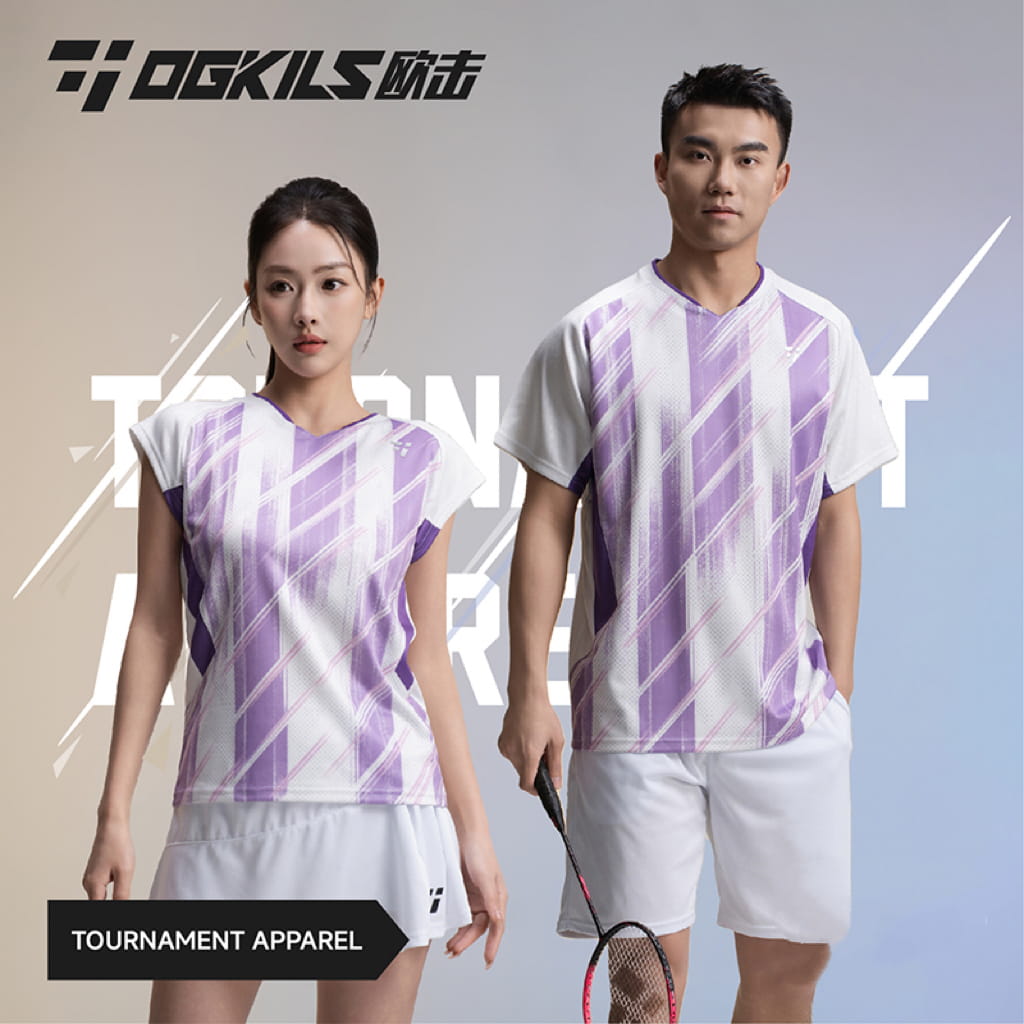 OGKILS Badminton Tournament shirt Purple White Logo