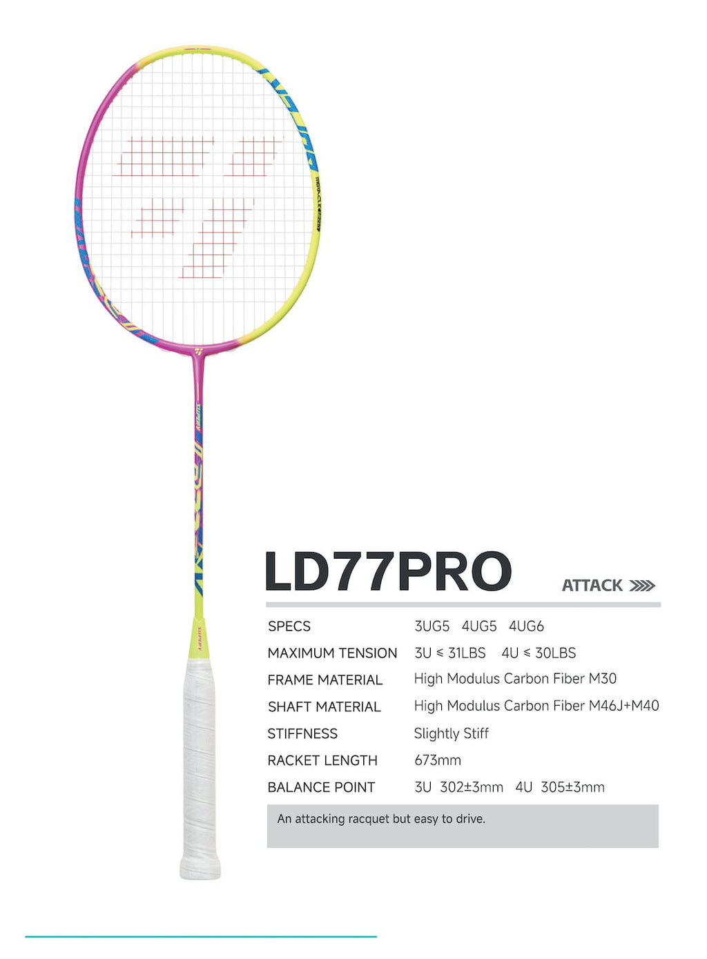 OGKILS LD77 Pro racket specs