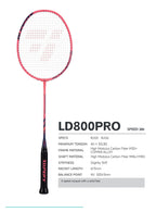 Image showing the racket specs of the OGKILS LD800 Pro