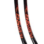 Orange and black decals of the OGKILS LD99 Badminton racket