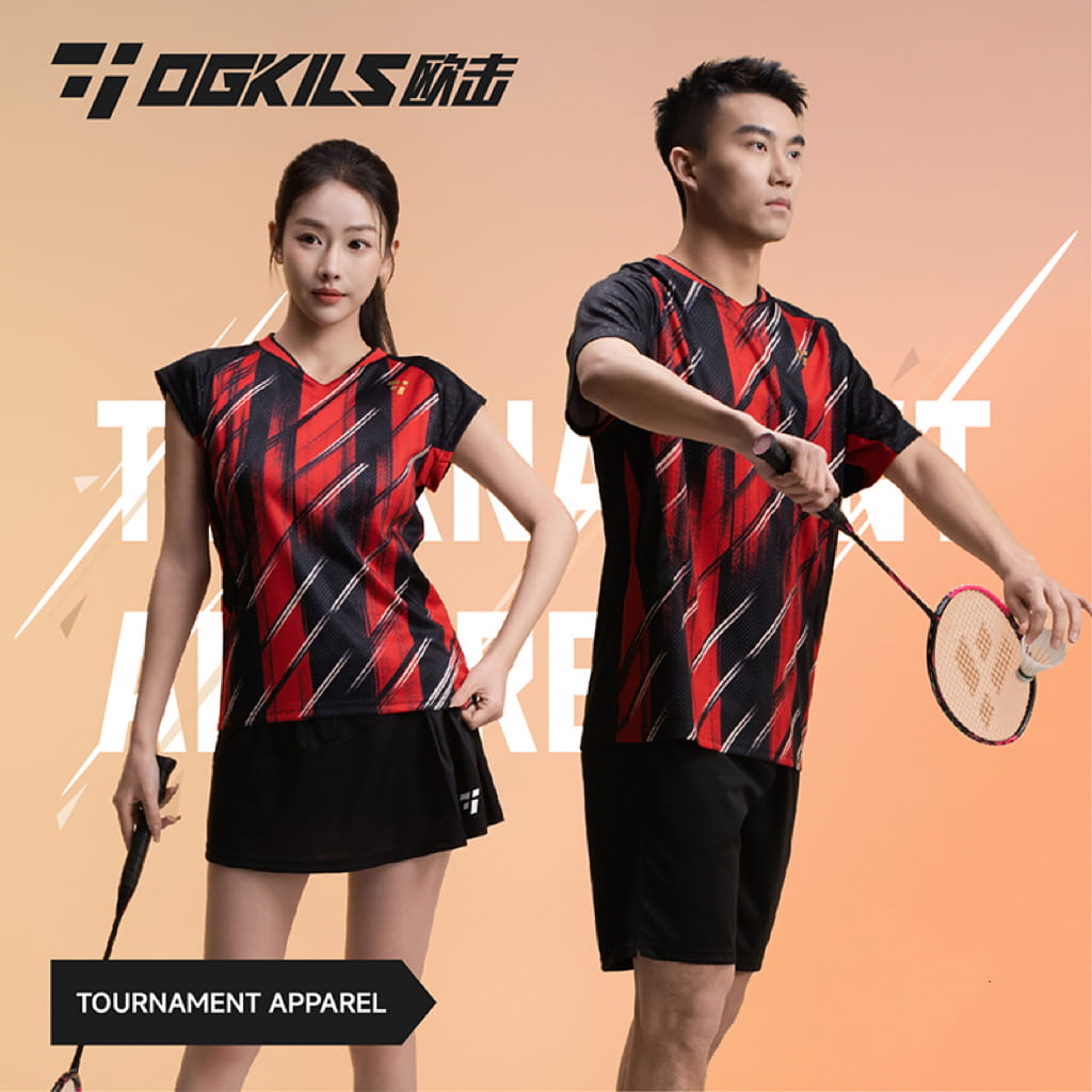Models wearing OGKILS black and red tournament shirts